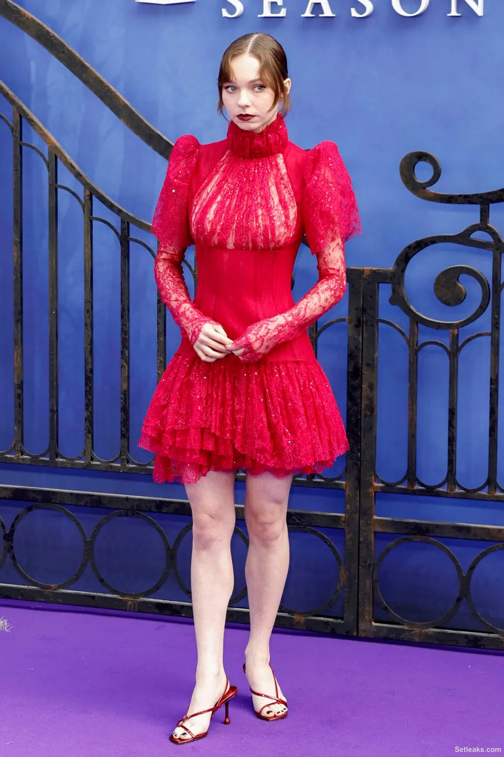 Emma Myers Surprises in Pink McQueen at 'Wednesday' Premiere