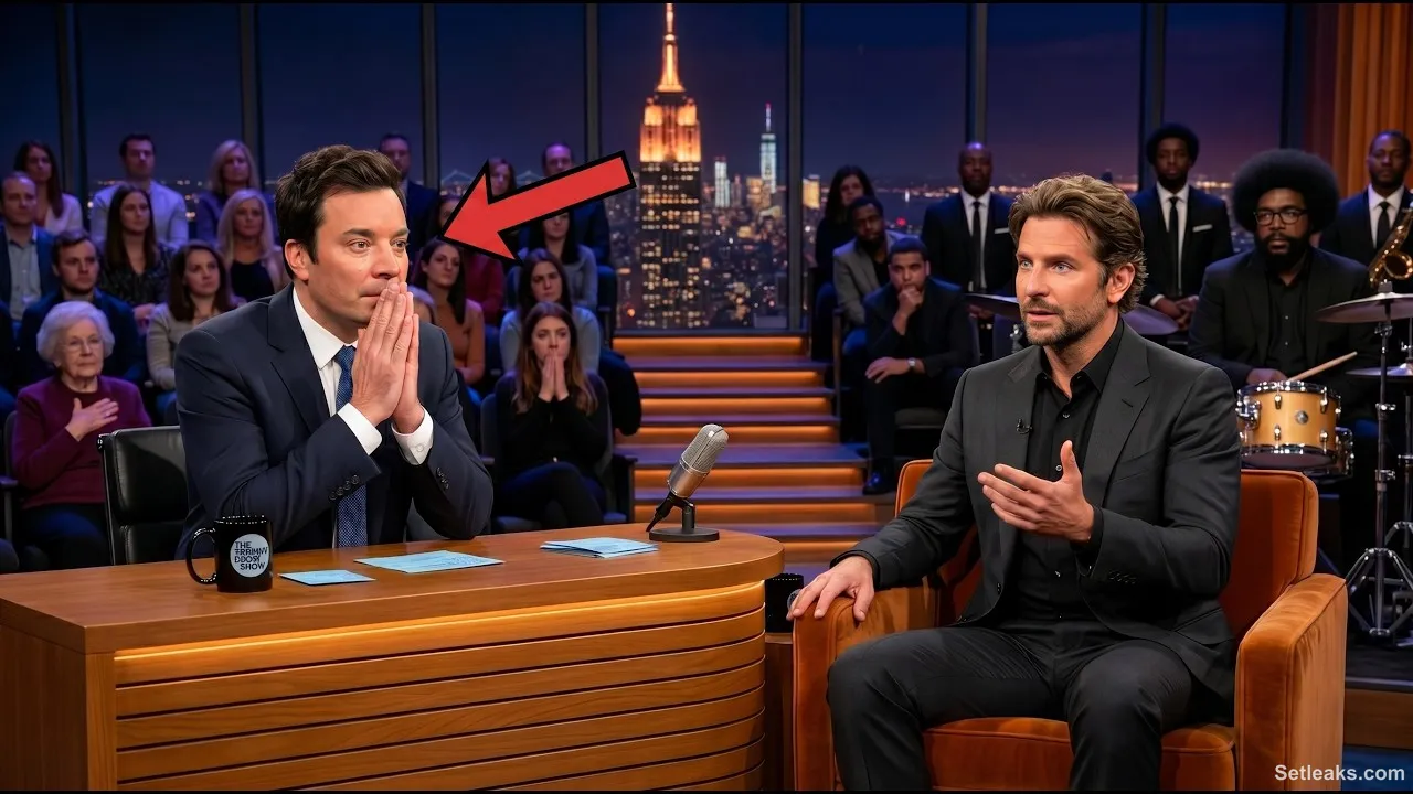 Jimmy Fallon FROZEN When Bradley Cooper Suddenly Stops Interview After Hearing This Sound