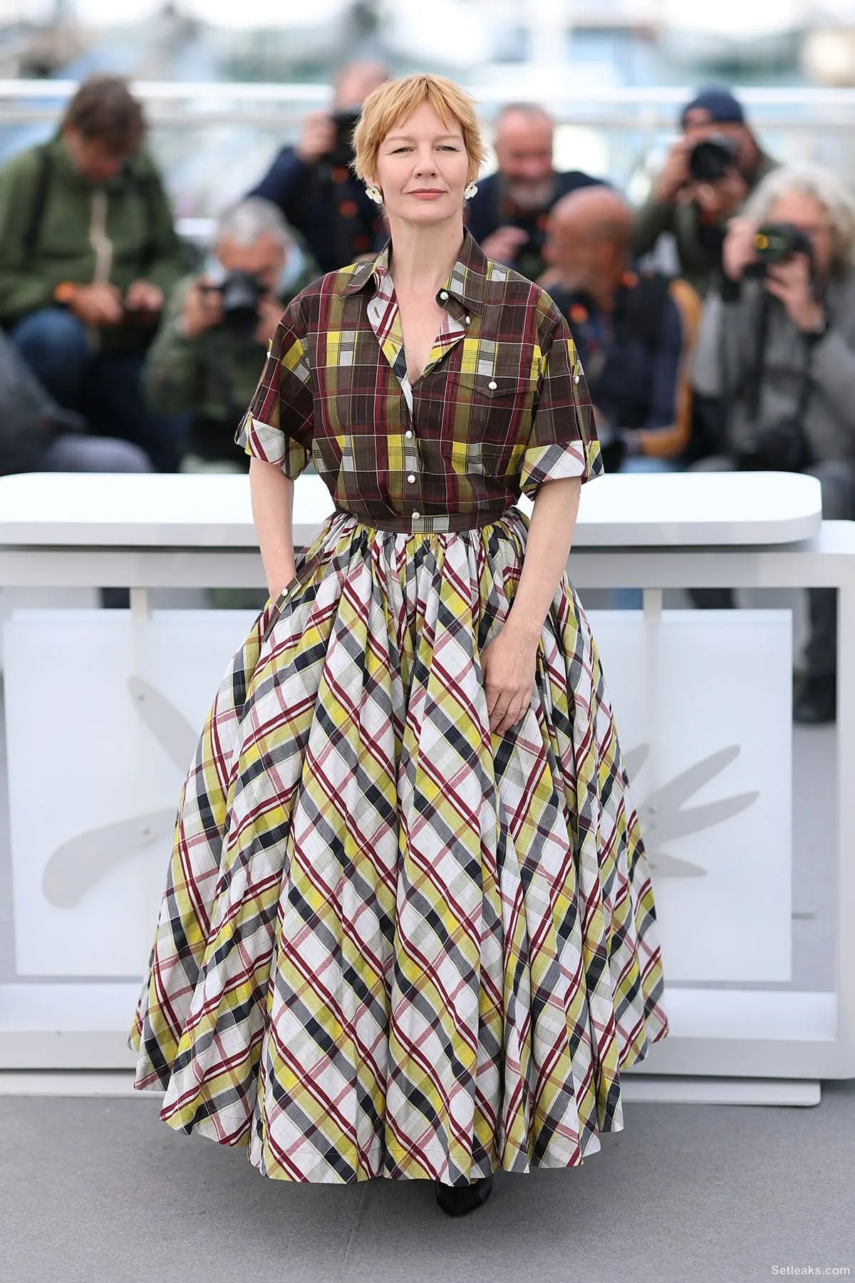 Sandra Hüller In Checked Chanel For 'Fatherland' Cannes Photocall - Red Carpet Fashion Awards