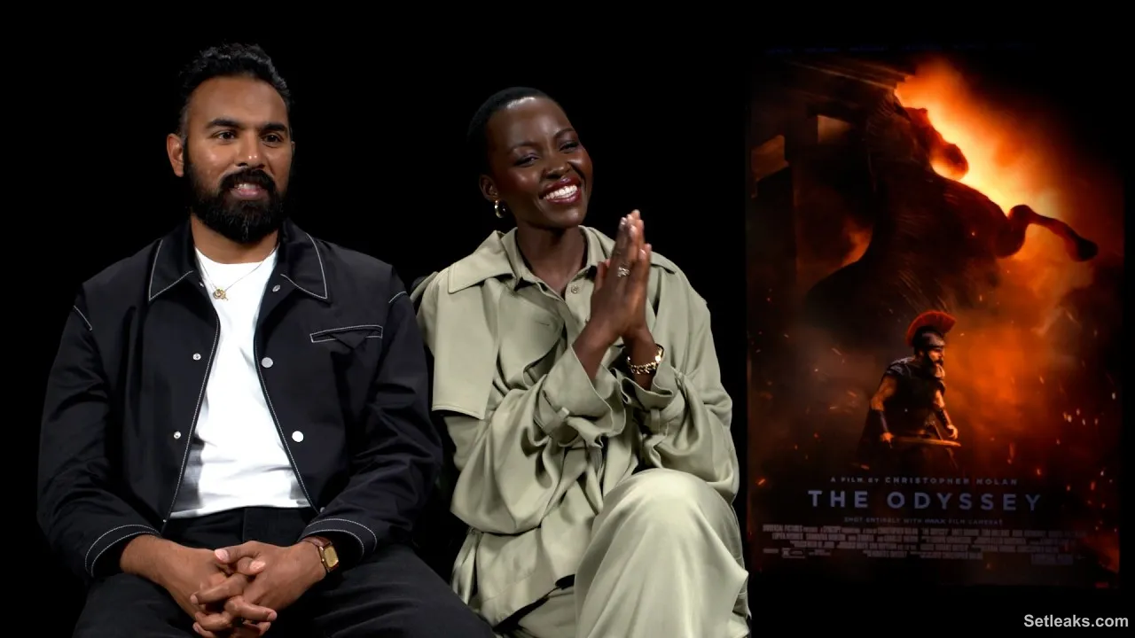 THE ODYSSEY: Lupita Nyong'o & Himesh Patel Talk Christopher Nolan's Biggest Movie YET!