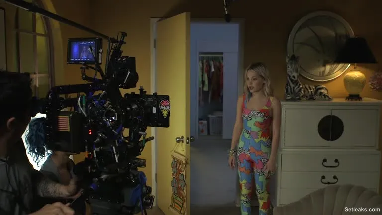 Cameraman shown on set shooting interior scene action with Kelli... Stock Footage Video - Getty Images