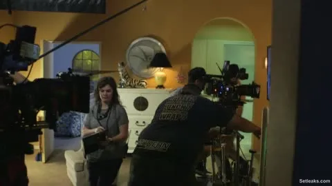 Kelli Berglund on set shooting and interior scene surrounded by crew... Stock Footage Video - Getty Images