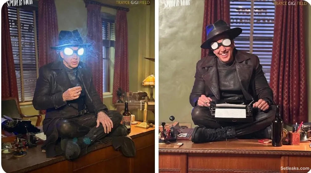 New look at Nicolas Cage as Ben Reilly behind the scenes of 'SPIDER-NOIR.' : r/Marvel